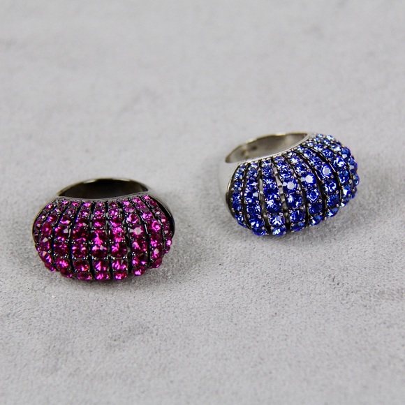 Jewelry - Blue and Raspberry Colored Statement Rings Jewelry - Blue and Raspberry Colored Statement Rings